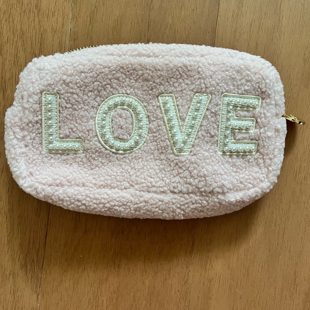 Stoney clover lane SCL small pouch cozy Sherpa rose pink LOVE